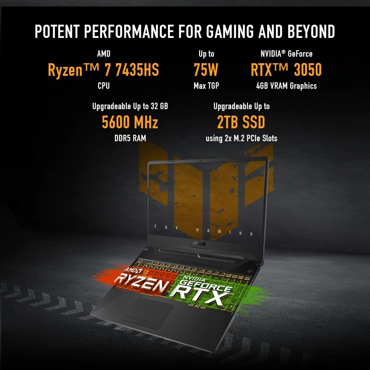 ASUS TUF Gaming A15, AMD Ryzen 7 7435Hs, 15.6-Inch, FHD 144Hz - Image 4